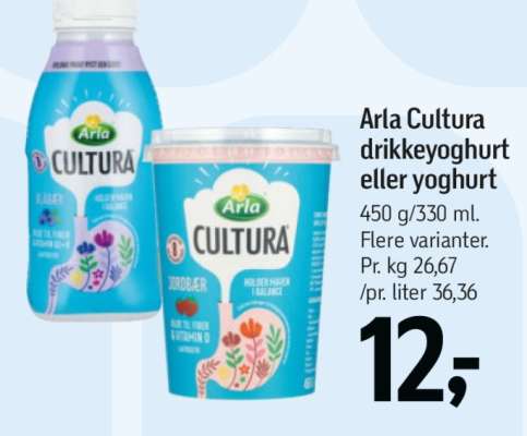Arla Cultura drikkeyoghurt eller yoghurt
