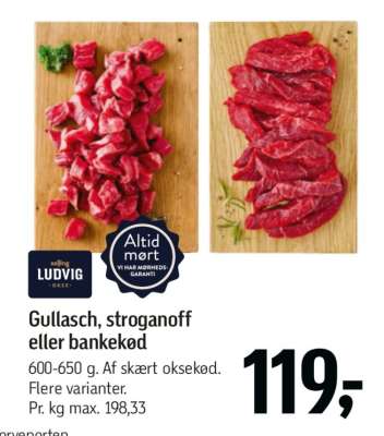 Gullasch, stroganoff eller bankekød