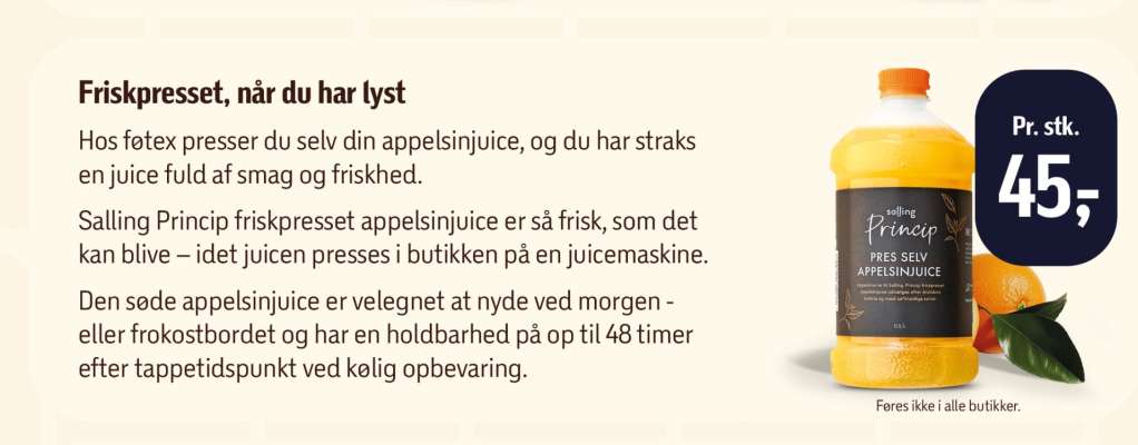 Salling Princip friskpresset appelsinjuice