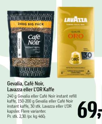 Gevalia, Café Noir, Lavazza eller L’OR Kaffe