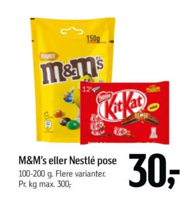 M&M’s eller Nestlé pose