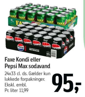 Faxe Kondi eller Pepsi Max sodavand
