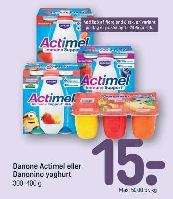 Danone Actimel eller Danonino yoghurt