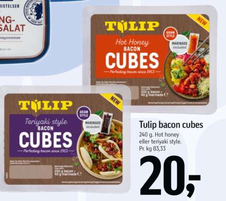 Tulip bacon cubes