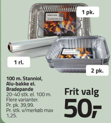 100 m. Stanniol, Alu-bakke el. Bradepande